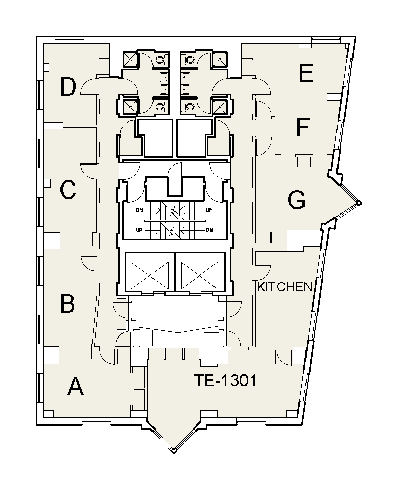 Floor plan for 3rd N. Tower E. Floor 13