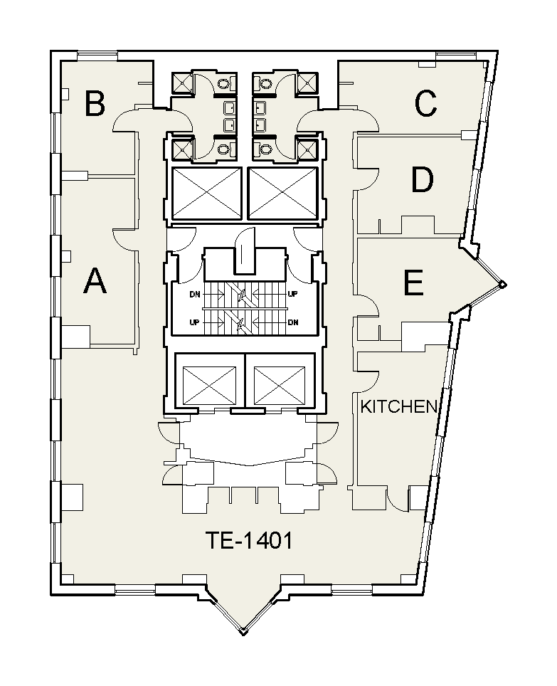 Floor plan for 3rd N. Tower E. Floor 14
