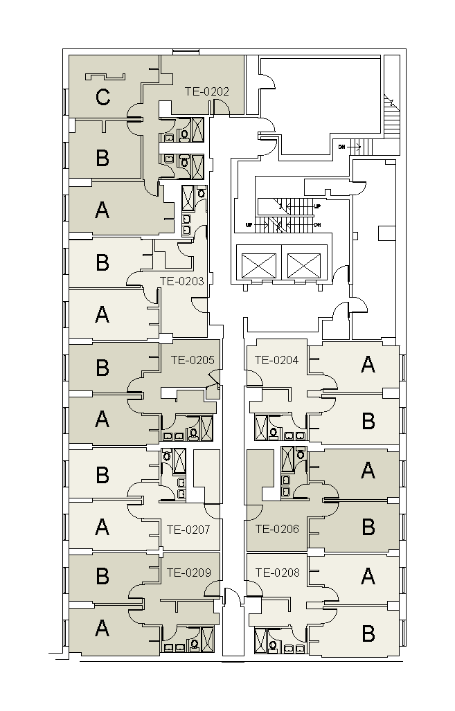 Floor plan for 3rd N. Tower E. Floor 02
