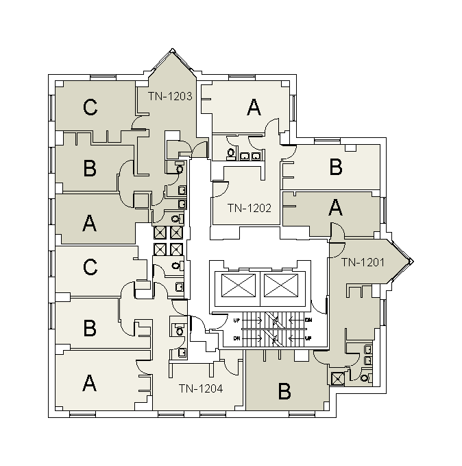 Floor plan for 3rd N. Tower N. Floor 12