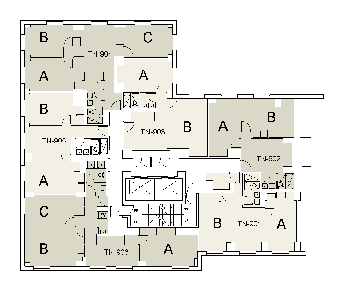 Floor plan for 3rd N. Tower N. Floor 09