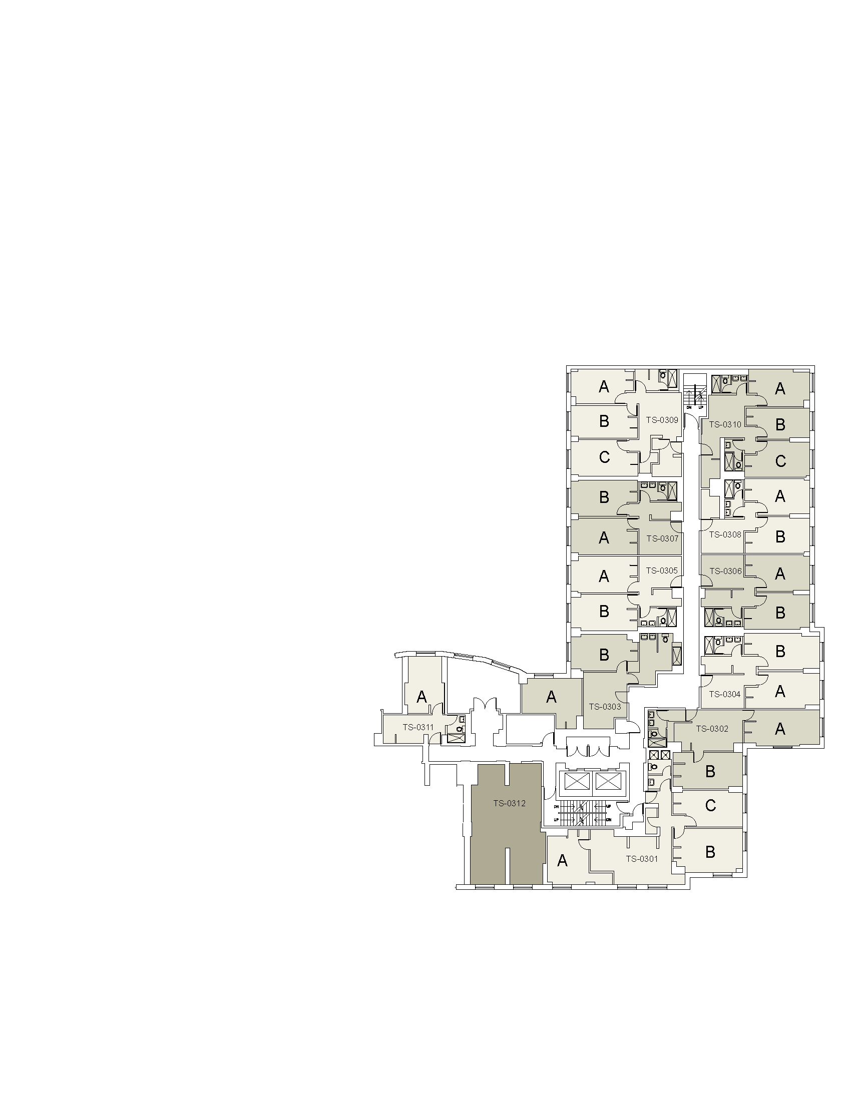Floor plan for 3rd N. Tower S. Floor 03