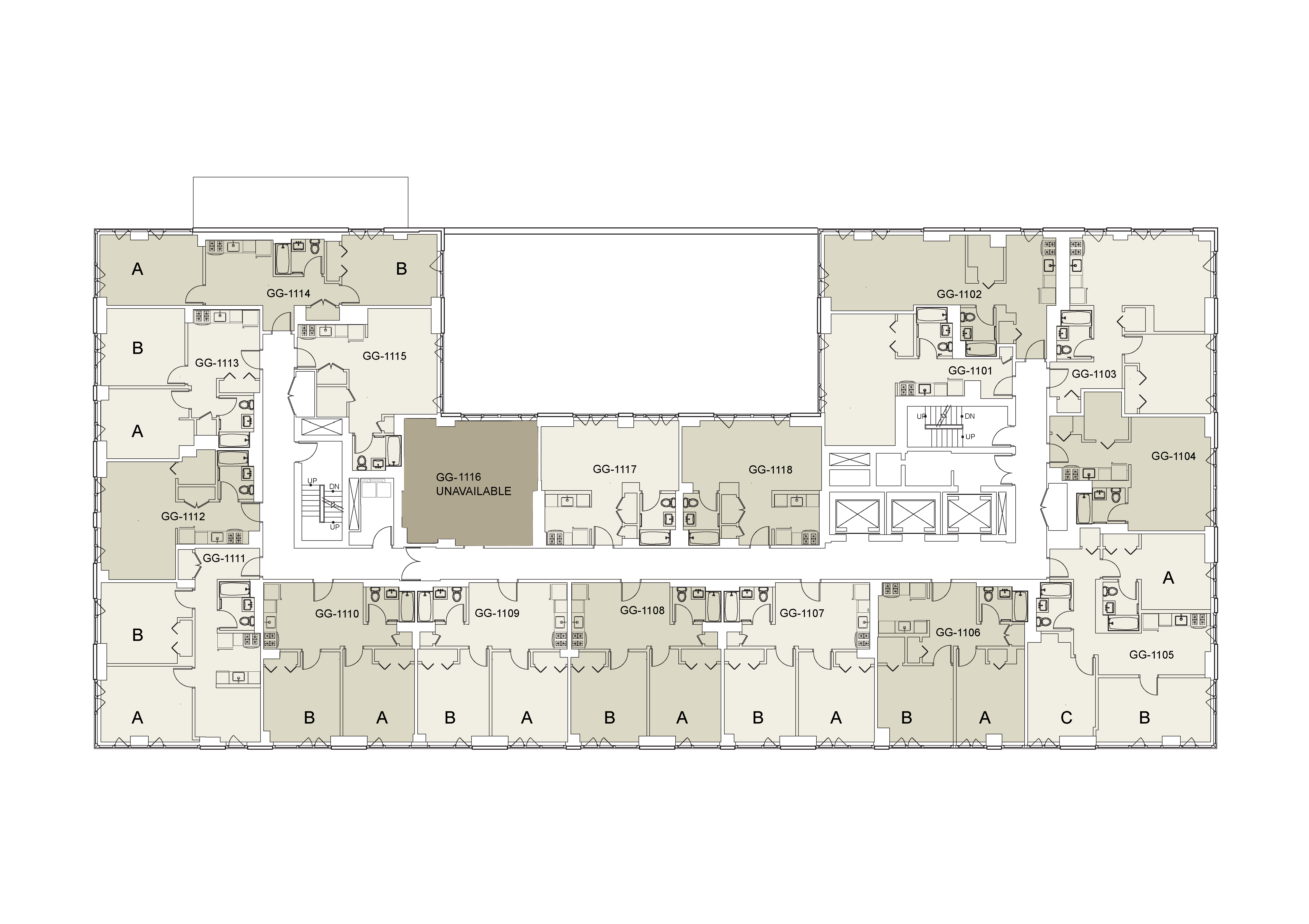 Floor plan for Gramercy Green Floor 11