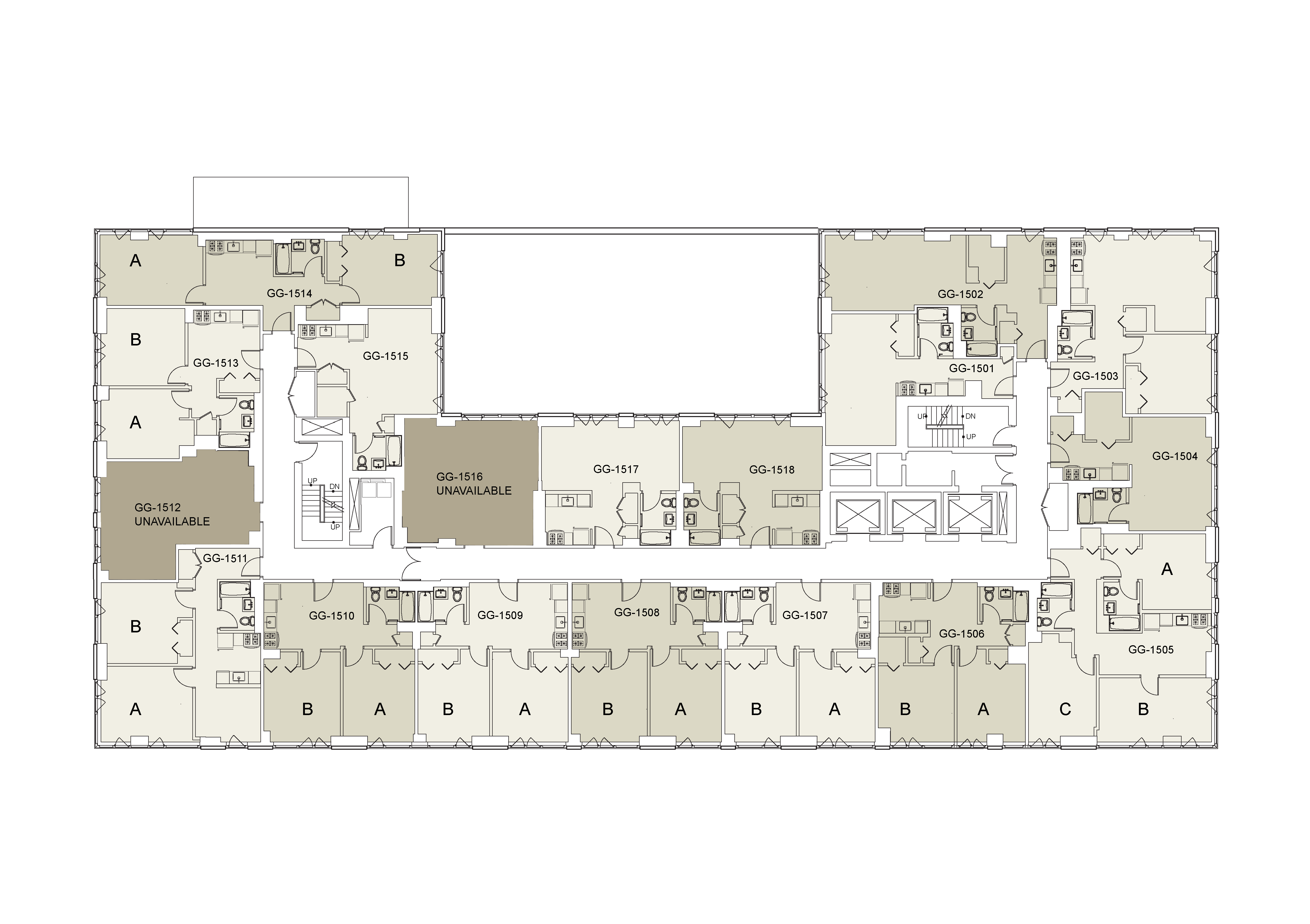 Floor plan for Gramercy Green Floor 15