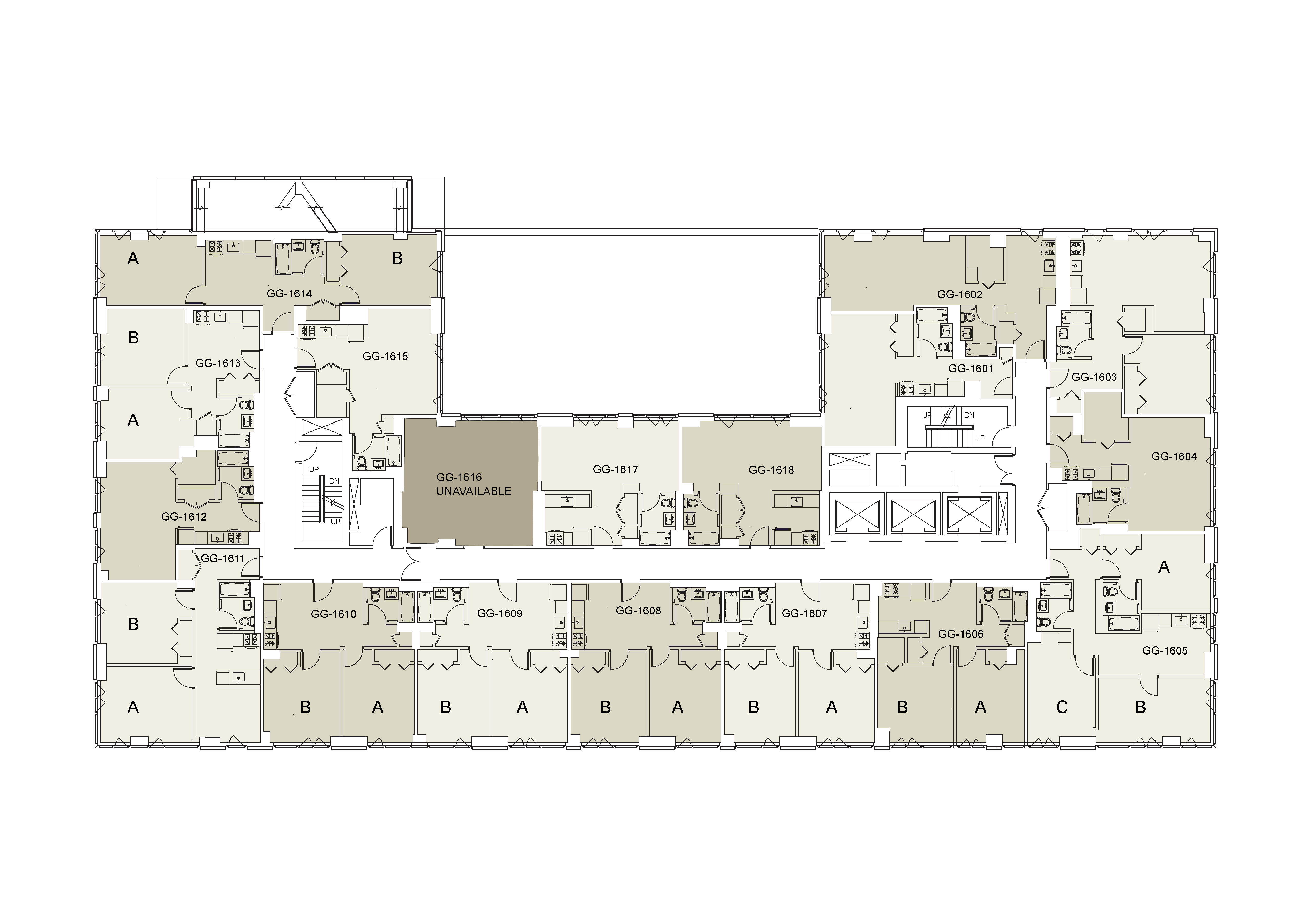 Floor plan for Gramercy Green Floor 16