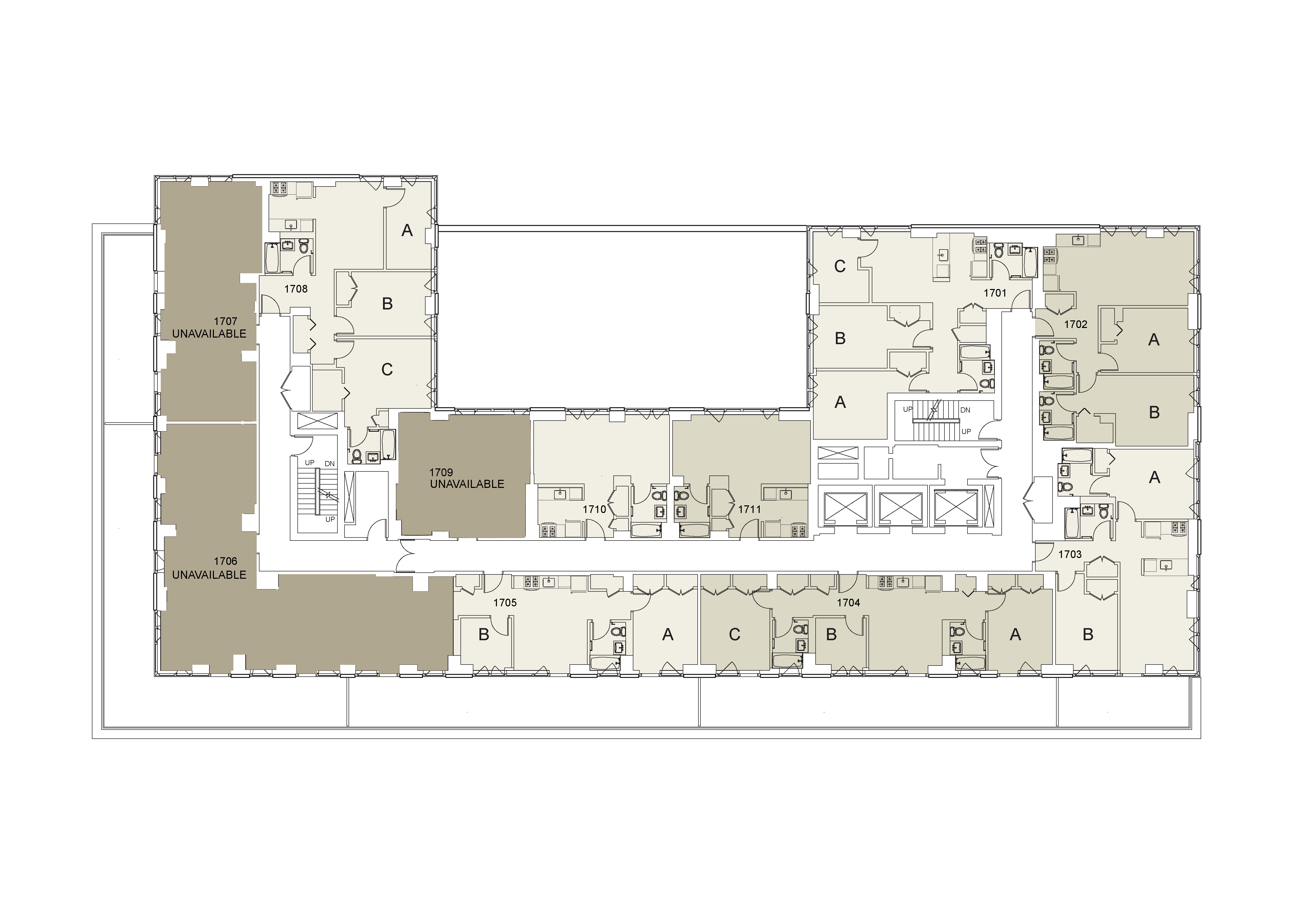 Floor plan for Gramercy Green Floor 17