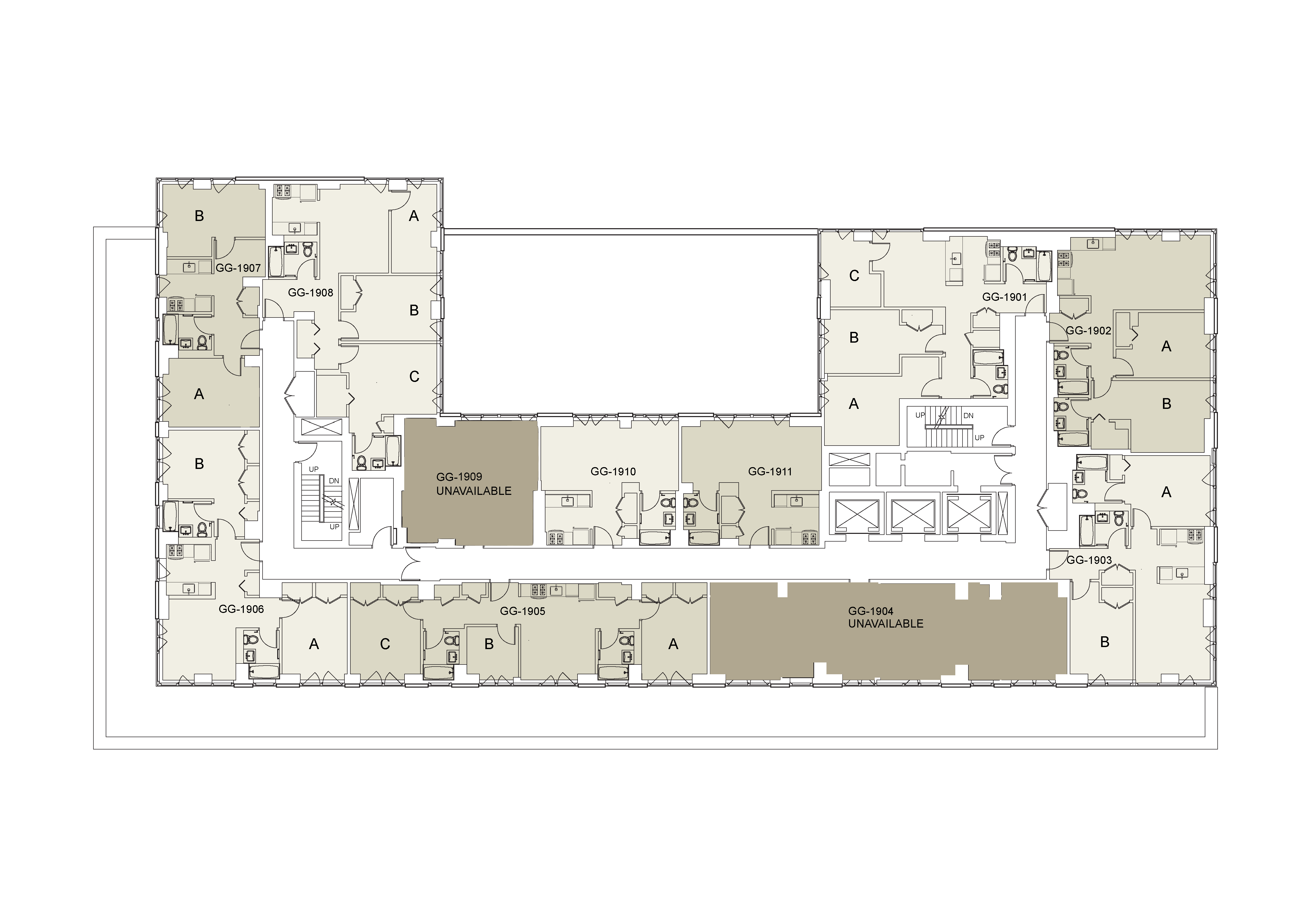 Floor plan for Gramercy Green Floor 19