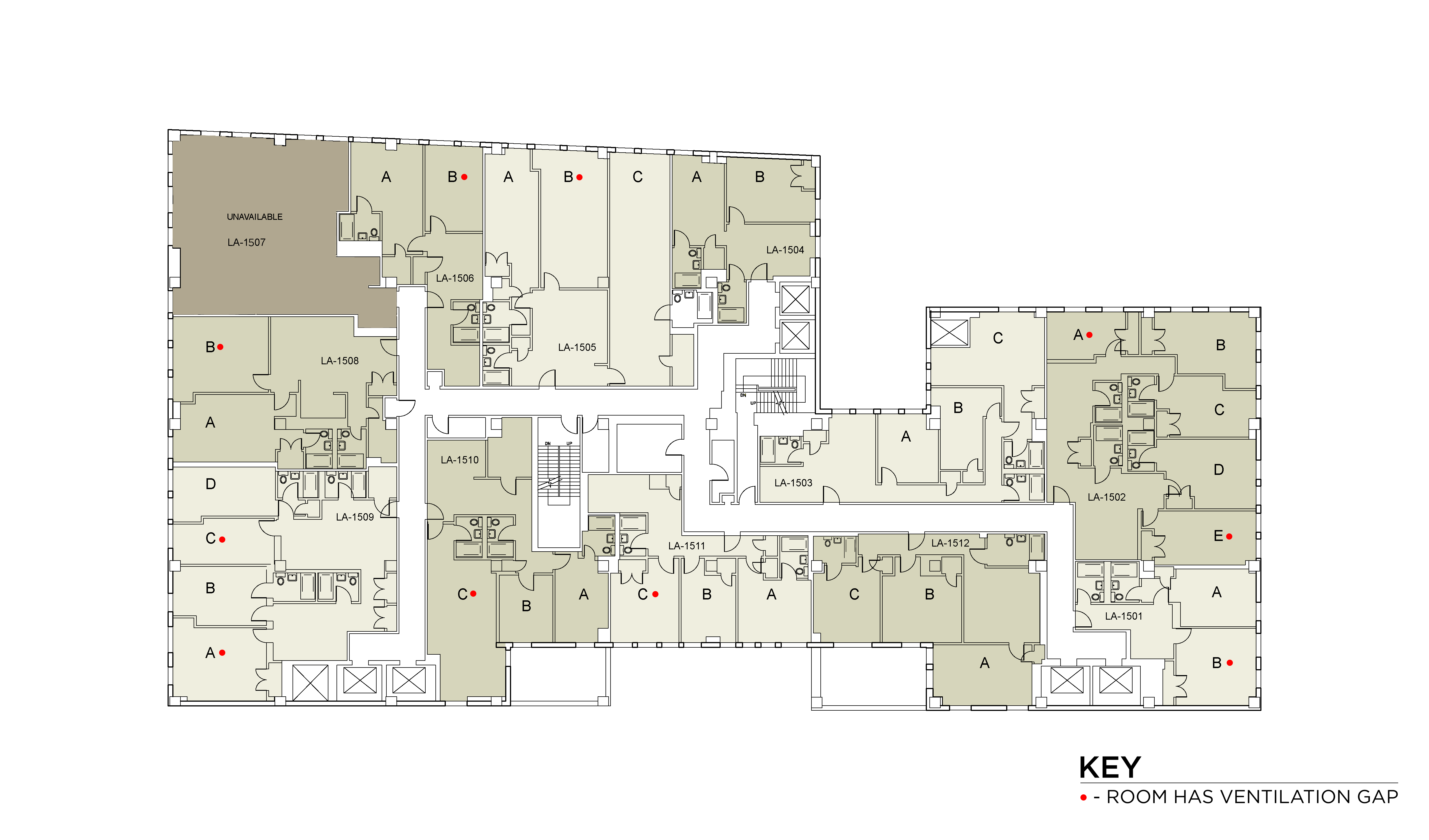 Floor plan for Lafayette Floor 15